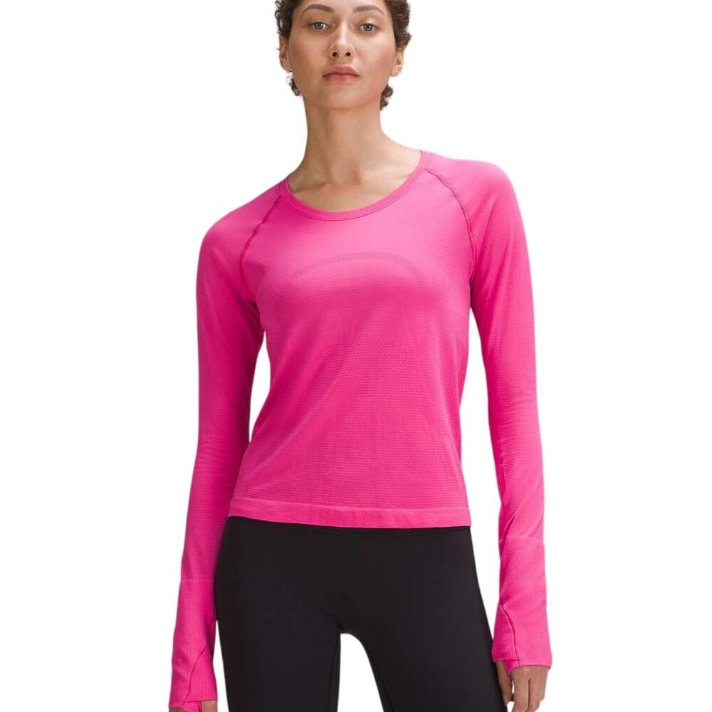 Lululemon Swiftly Tech Long-Sleeve Shirt 2.0 Race Length Sonic Neon Pink Size 6